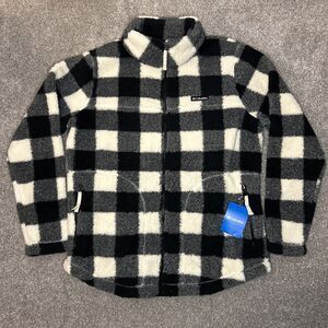 Columbia Women's Fleece Jacket West Bend Full-Zip Size XXL 2XL Chalk Check Print